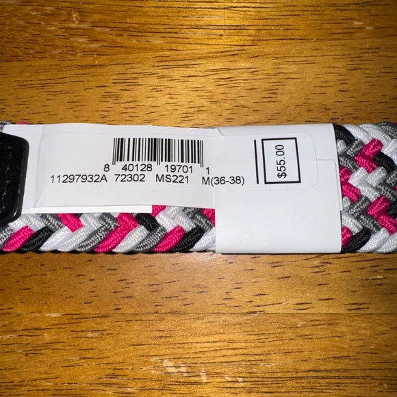 Nike Golf G Flex Multi-Weave Stretch Woven Belt Black Red White Size 36/38 New